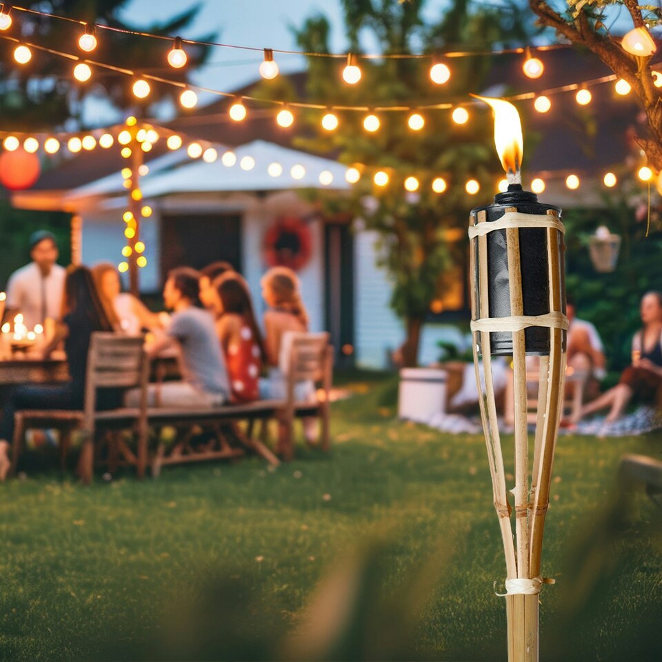 image 1 of Natural Bamboo Garden Torch 60cm - Pack of 25
