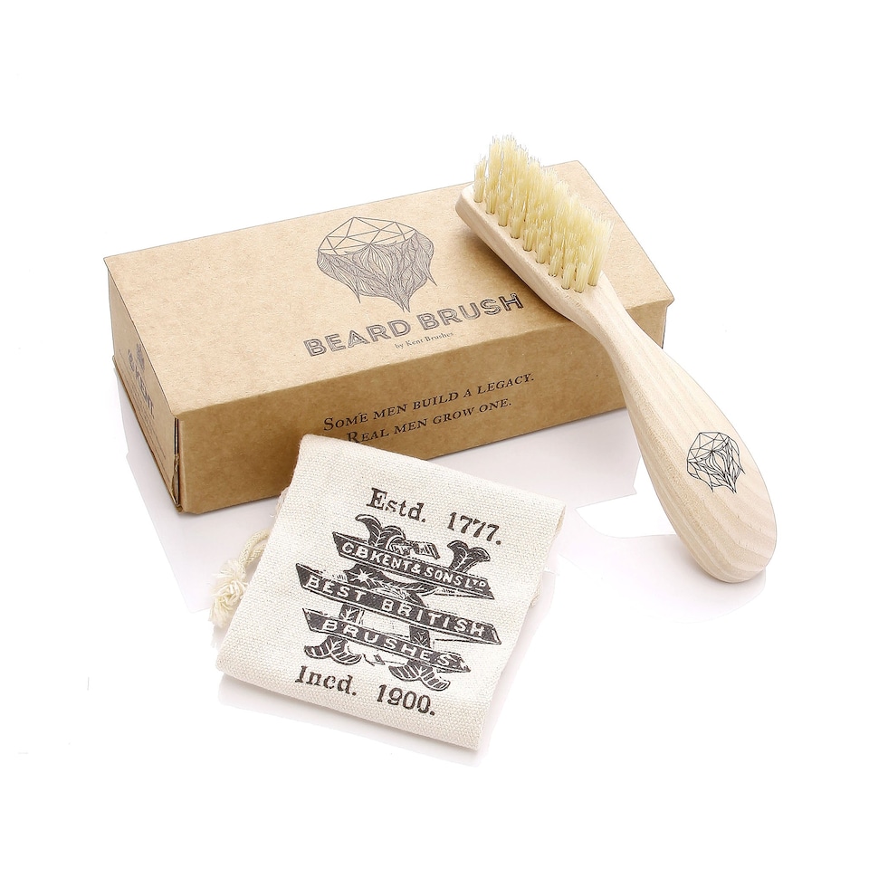image 1 of Kent Brushes Wooden Left Handed Beard Brush