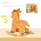 image 5 of HOMCOM 2-IN-1 Kids Plush Ride-On Rocking Gliding Horse Giraffe-shaped Yellow