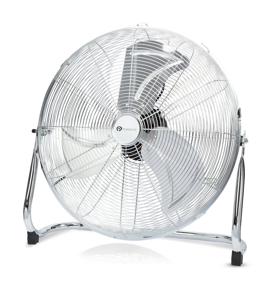 image 1 of PureMate 14-Inch High-Velocity Chrome Floor Fan