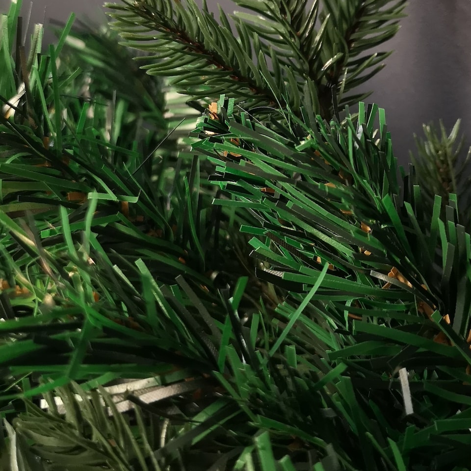 image 1 of 1.8m Plain Green Christmas Garland with 164 Tips and 50 Warm White LED Lights
