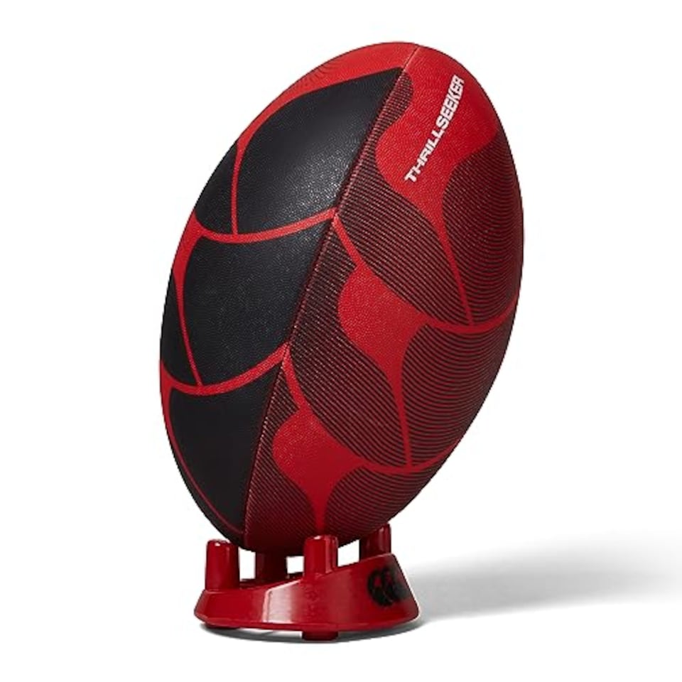 image 1 of Canterbury Unisex Thrillseeker Play Rugby Ball | Standard Grip | Training Ball Rugby Ball, Red/Black, 4