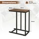 image 3 of COSTWAY C-Shaped End Table Sofa Side Table Coffee | Brown