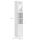 image 7 of kleankin Bathroom Floor Storage Cabinet with Mirror and Shelves Tallboy Unit