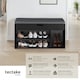 image 2 of Shoe Rack Natalya - 4 storage spaces, bench seat cushion, for 9 pairs of shoes | Black | black | 104 x 30 x 49 cm | 1
