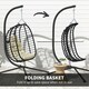 image 5 of Outsunny Rattan Hanging Egg Chair w/ Stand, Cushion, Headrest 