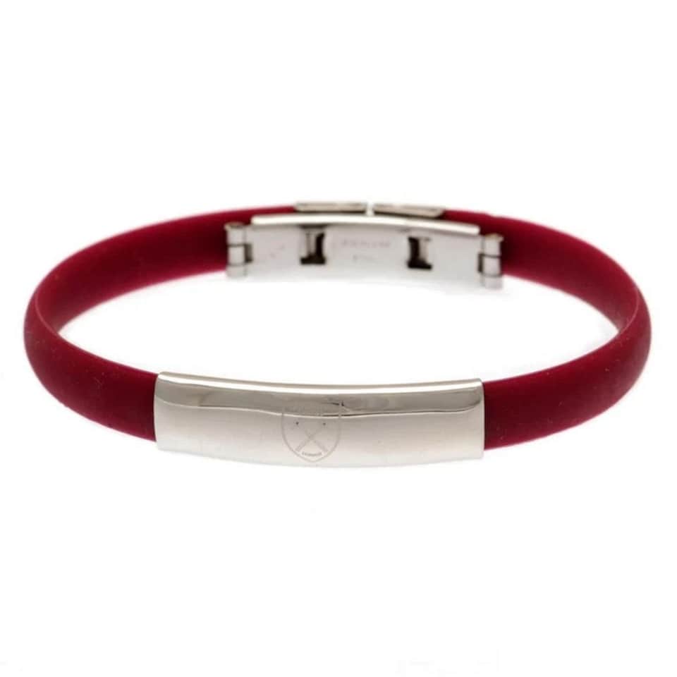 image 1 of West Ham United FC Silicone Crest Bracelet - Claret - One Size