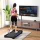 image 9 of HOMCOM 1-6 km/h Folding Motorised Treadmill Walking w/ Remote Control, Blue | Blue | Blue