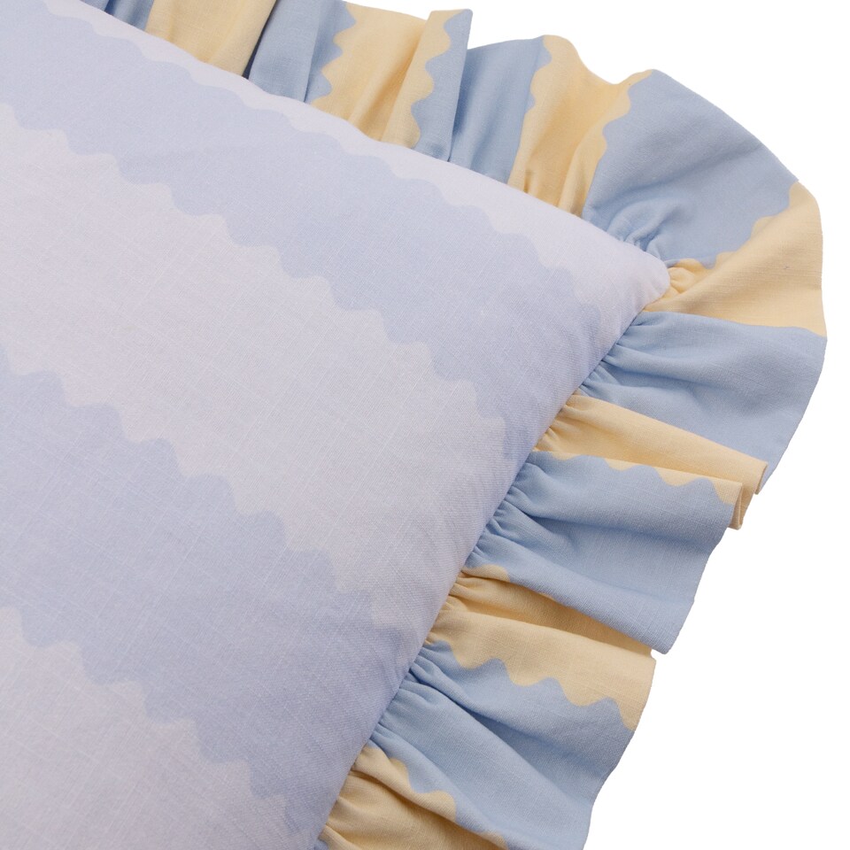 image 1 of Wylder Birdie Stripe Ruffle Cushion