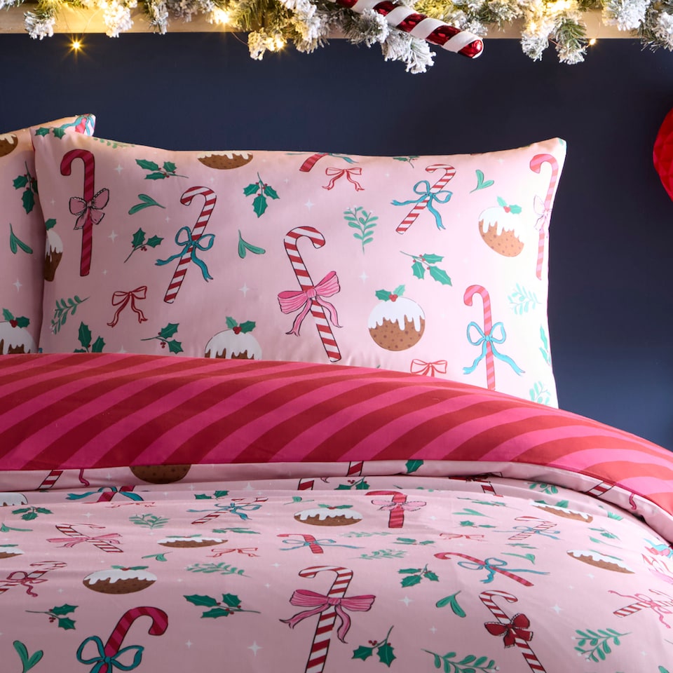 image 1 of Fusion Festive Fancy Duvet Cover Set Pink