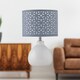 image 6 of Set of 2 Tuscan - White Ceramic Lamps with Grey Cut Out Shade | White | Grey | Medium | 2