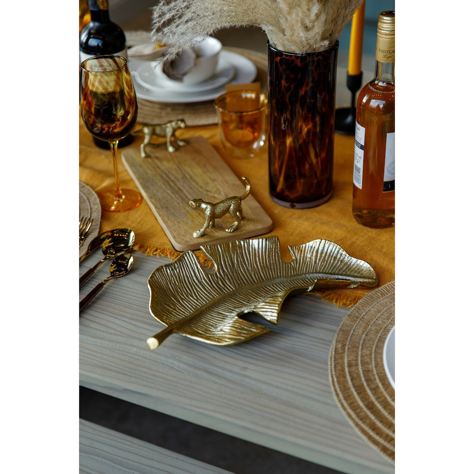 image 1 of Artesà Cast Aluminium Gold Leaf Plate