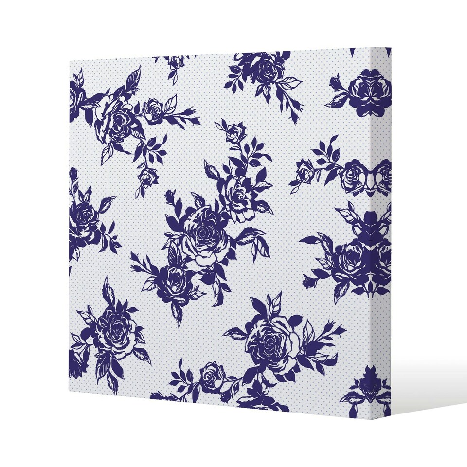 image 1 of Roses Print On Polka Dots (Canvas Print) 114 x 114 x 4cm