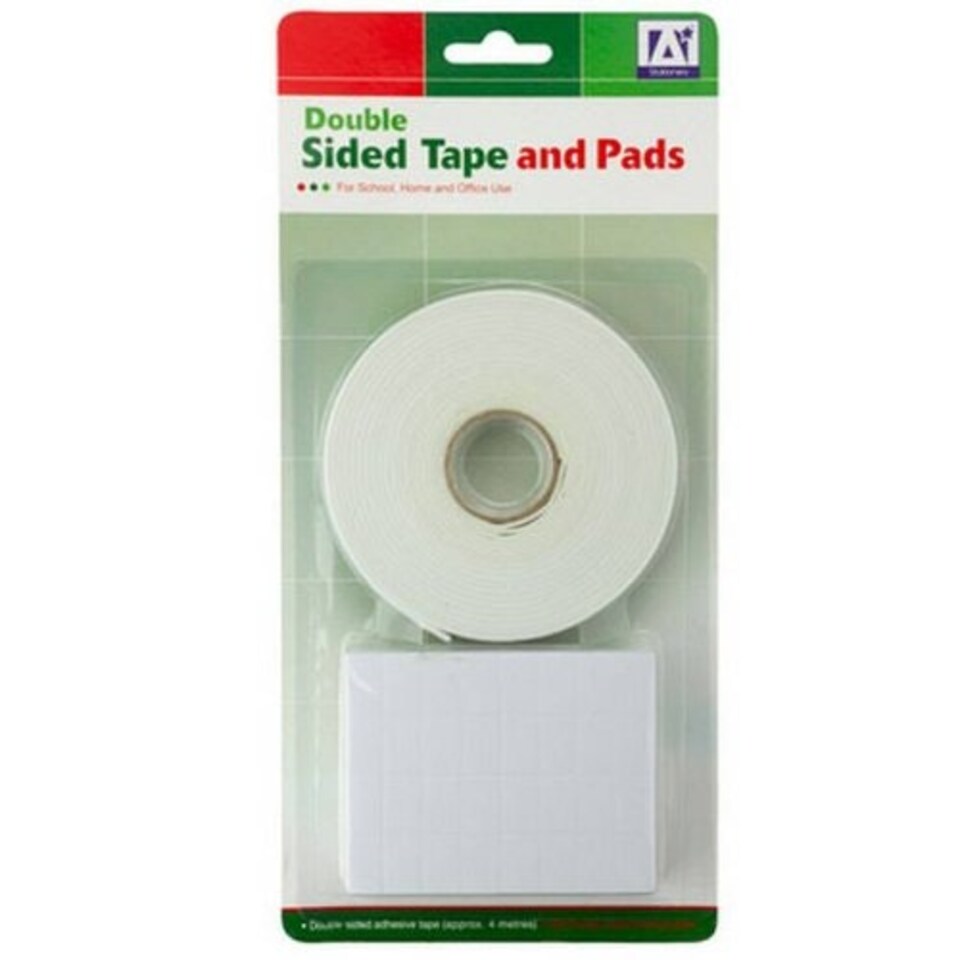 image 1 of 1 X 4 Metre Roll of Double Sided Sticky Tape & 320 Double Sided Sticky Pads