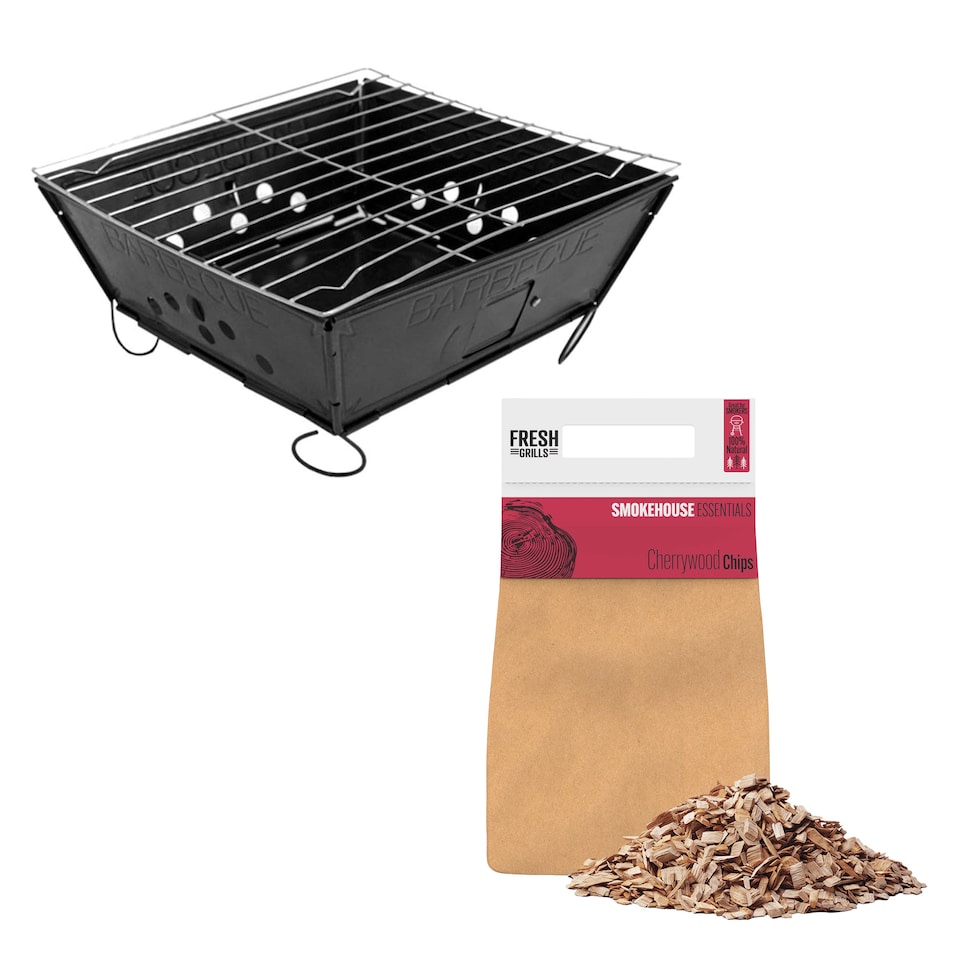 image 1 of Portable BBQ with Cherrywood Wood Chips