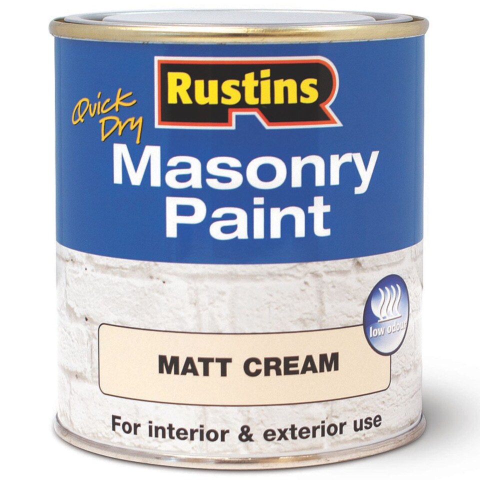 image 1 of Rustins Quick Dry Masonry Paint Matt Cream 500ml