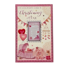 On Your Baby Girl's Christening Day Keepsake Treasures Greeting Card