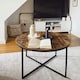 image 6 of HOMCOM Coffee Table Industrial Round Side Table w/ Metal Frame for Living Room 