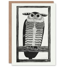 Samuel J De Mesquita Art Card Stylised Horned Owl