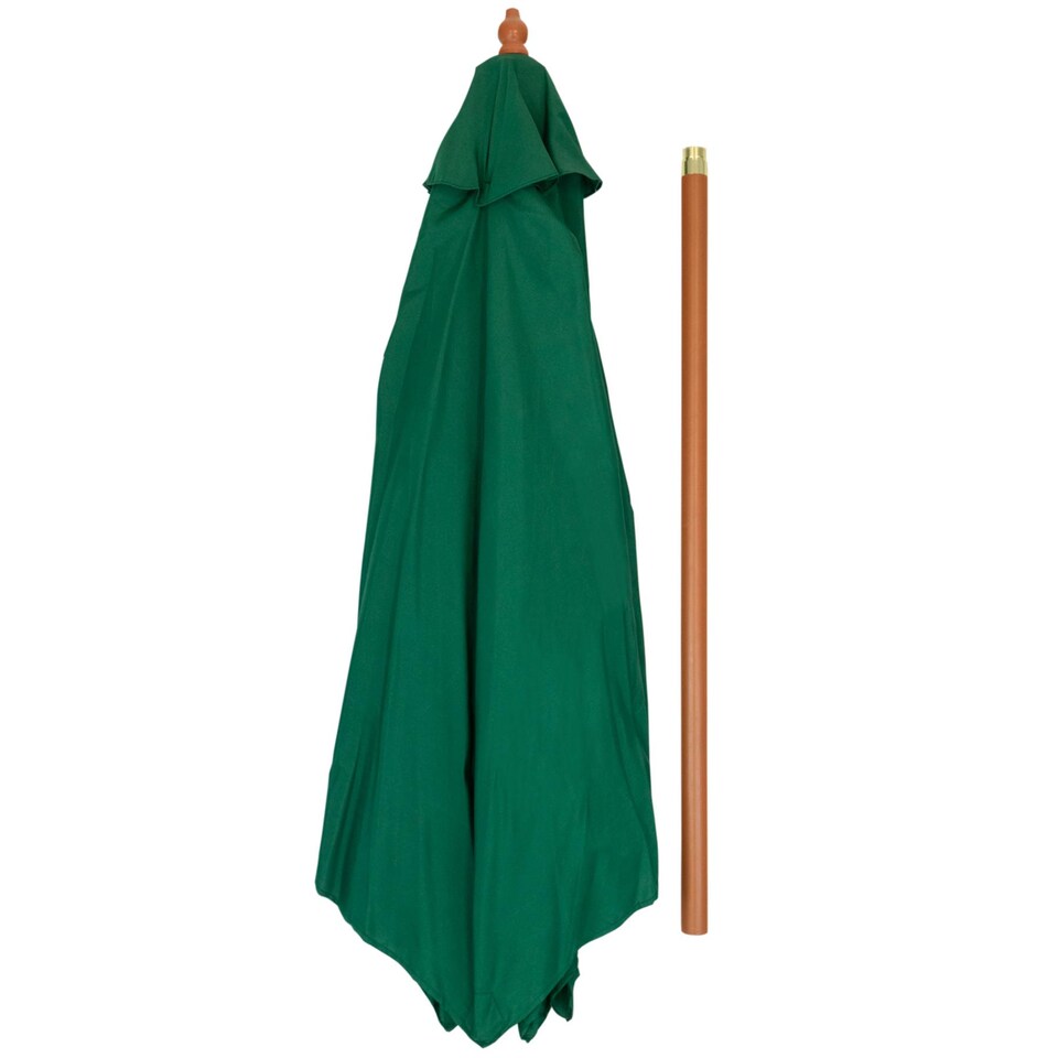 image 1 of Harbour Housewares Wooden Garden Parasol & Base Set - 2.7m - Green