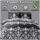 image 4 of VELVETIO Casablanca Damask Complete Duvet Cover Set with Fitted Sheet Soft Printed Bedding Bedset Black | King