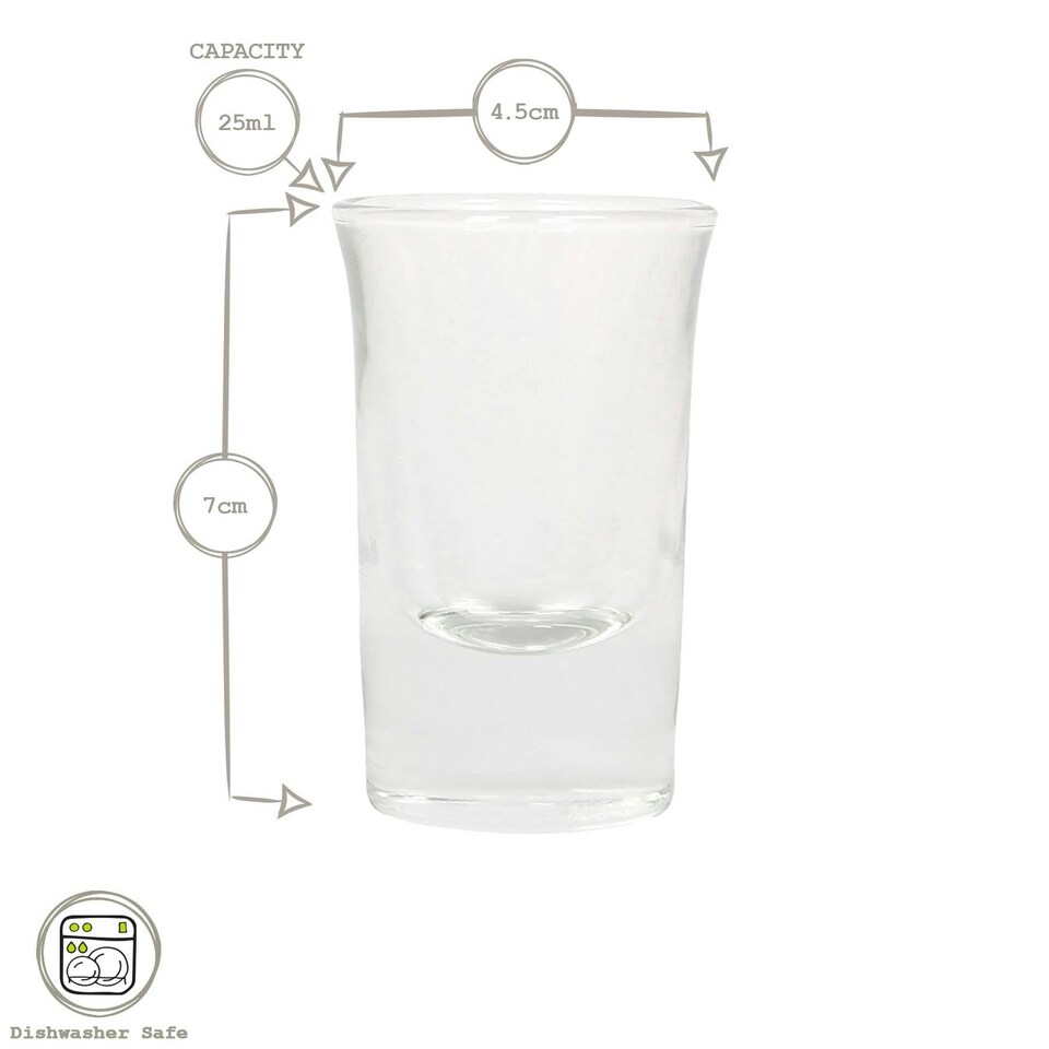 image 1 of Rink Drink Tall Shot Glasses - 25ml - Clear - Pack of 6 Clear