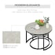 image 9 of HOMCOM 2 Pcs Stacking Coffee Table Set Steel Frame, Marble Grey Black