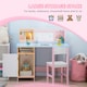 image 3 of HOMCOM 2 PCs Childrens Table and Chair Set w/ Whiteboard Storage - Pink 