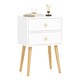 image 1 of COSTWAY Nightstand 2-Drawer Bedside Table w/Storage White White