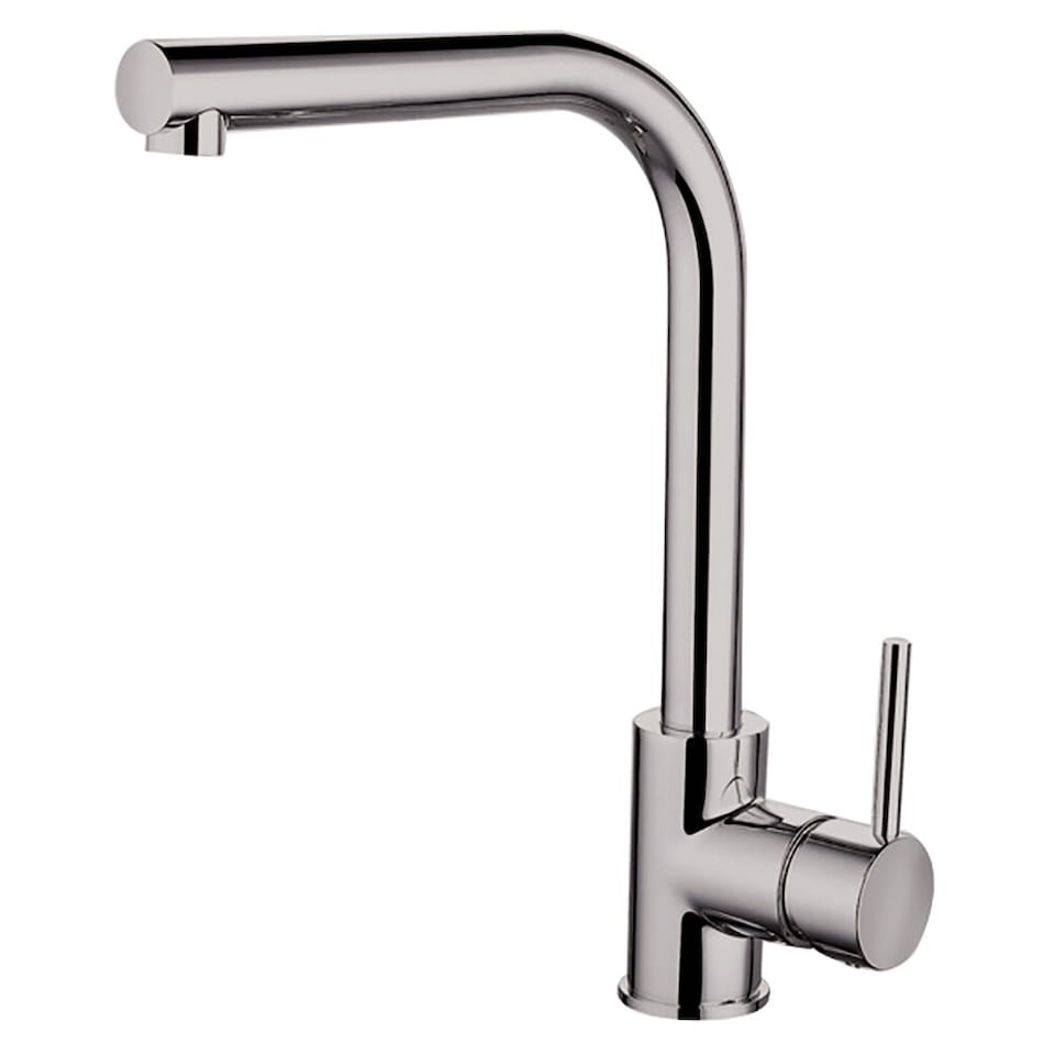 image 1 of Traditional Single Lever Kitchen Mixer Tap, Brushed Nickel | Silver | Brushed Nickel