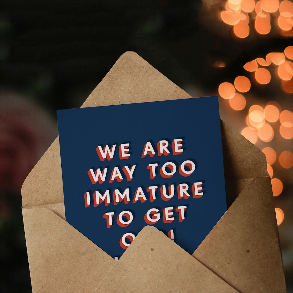 image 1 of We Are Way Too Immature To Get Old For Him Funny Birthday Card