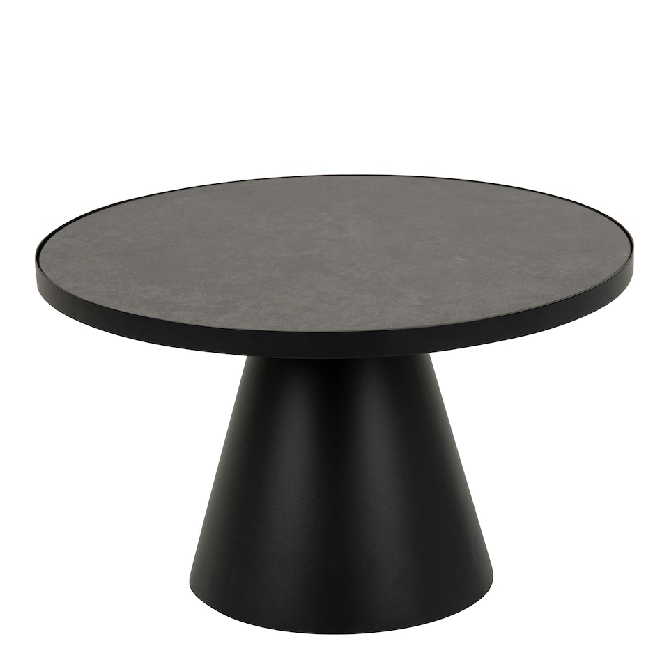 image 1 of Soli Round Ceramic Coffee Table in Black 65.7x40cm