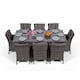 image 3 of Savannah Rectangular 8 Seater Rattan Patio Dining Set | Grey | Grey