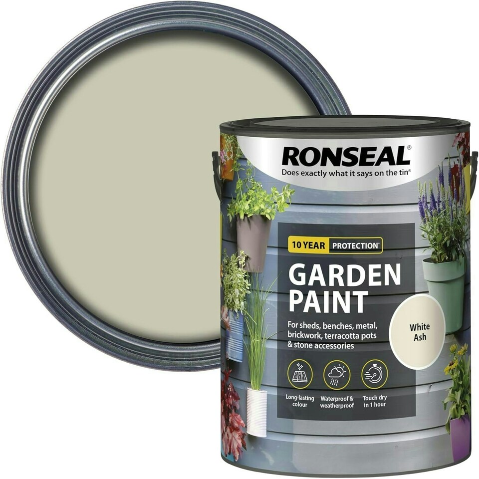 image 1 of Ronseal Garden Paint 5L White Ash