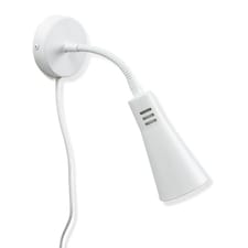 ValueLights Edwards Plug in White Flexible Gooseneck Wall Light