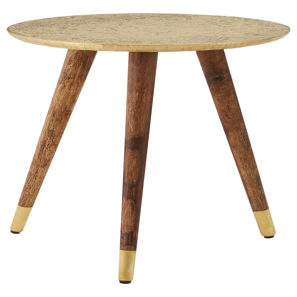 image 1 of Interiors by Premier Classic Profile Metal And Gold Finish Carve Side Table, Versatile Side Table By Couch, Sturdy Corner Table