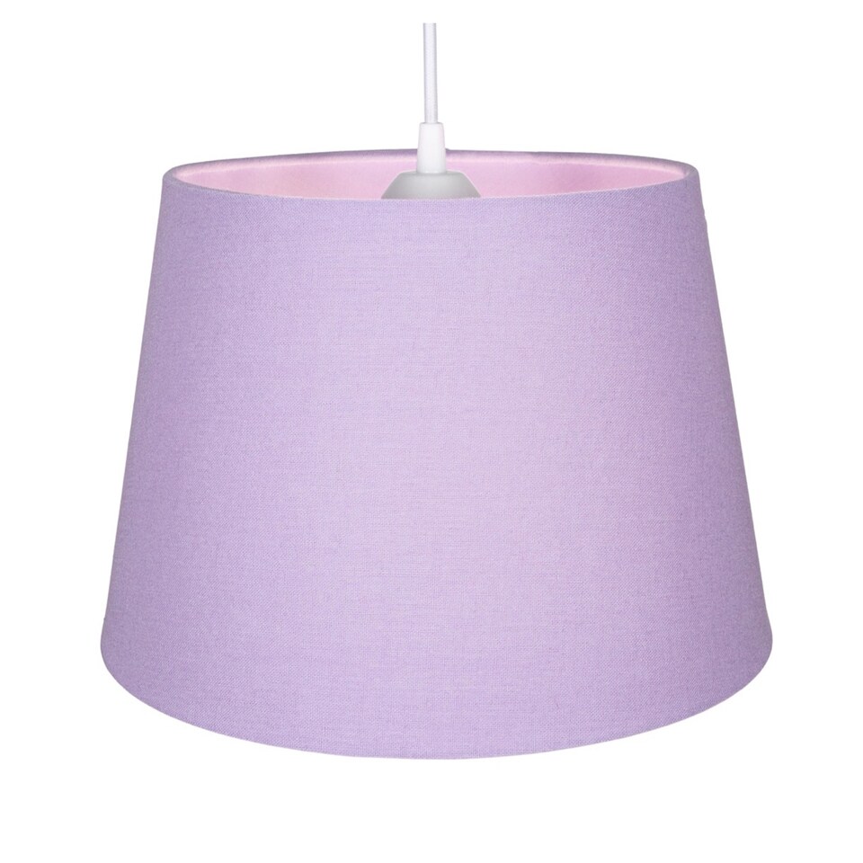 image 1 of Traditional 8 Inch Soft Lilac Linen Drum Table-Pendant Lamp Shade 40w Maximum | Purple
