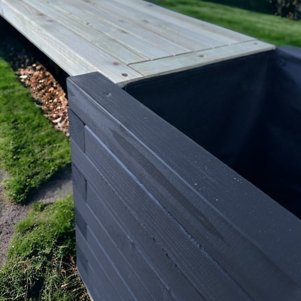 image 1 of Somerset Double Planter Bench (Painted Planter Bench - Choice of Colours Available) - Pressure Treated Wood - L180 x W40 x H40 cm | Multi