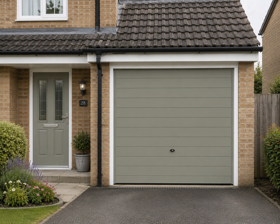 image 1 of Innov8 Coatings Garage Door Paint 750ml – Sage Green Satin Finish – Exterior Metal Door Paint – Weatherproof & UV Resistant – 10 Year Guarantee