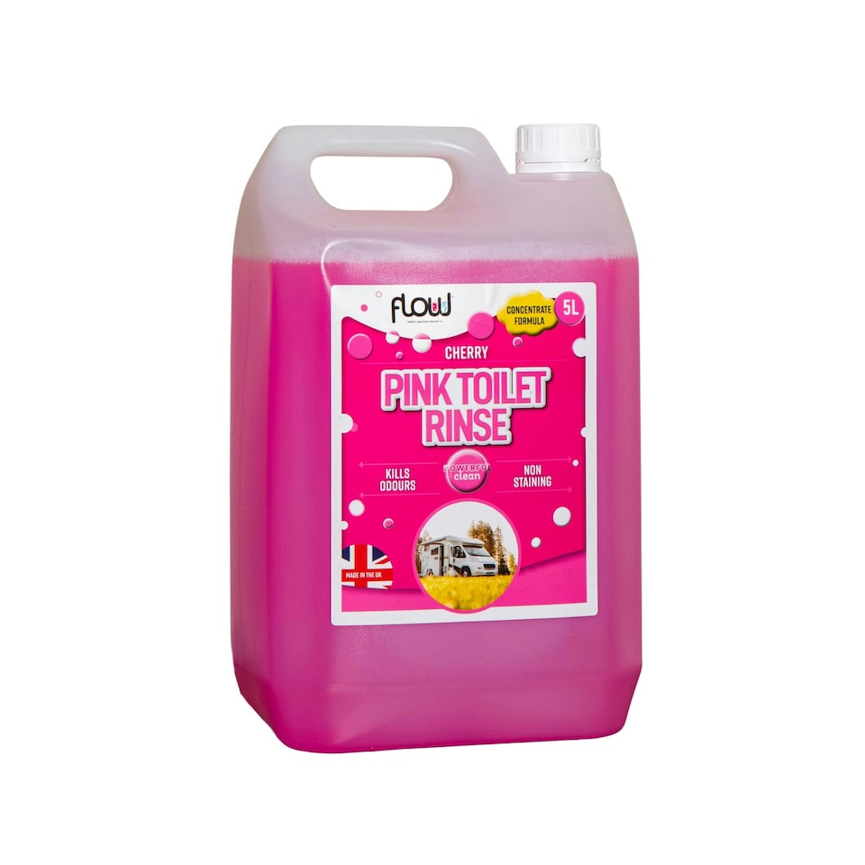 image 1 of 5 Litres Cherry Pink Toilet Flush Cleaning Rinse Concentrate Fluid