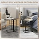 image 5 of HOMCOM C Shape Side Table w/ Wood-Effect Top Black