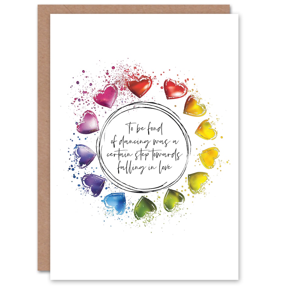 image 1 of Wedding Card Marriage Dancing Austen Pride Prejudice Rainbow
