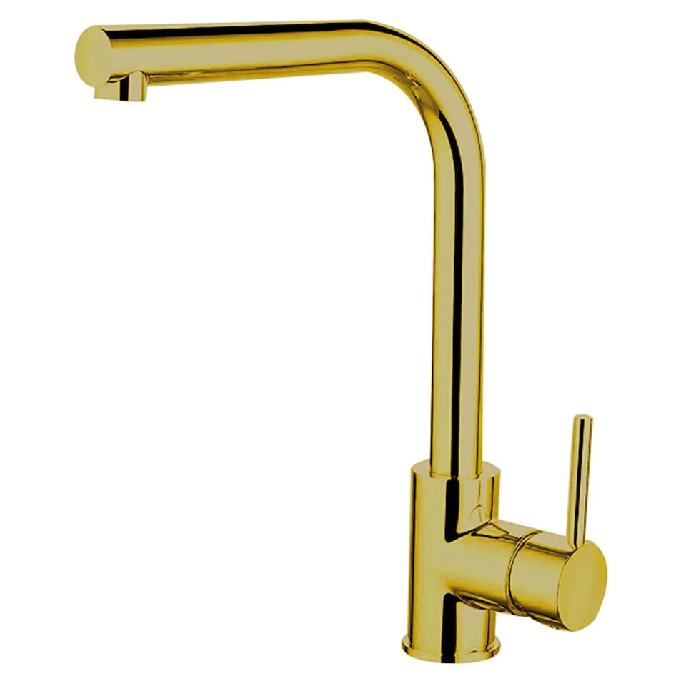 image 1 of Traditional Single Lever Kitchen Mixer Tap, Brushed Gold | Gold | Brushed Gold