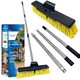 image 1 of Heavy Duty Garden Brush Outdoor Sweeping Broom 16" Wide with Metal Handle