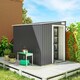 image 2 of Outsunny 7 x 5FT Garden Shed w/ Foundation Lean to Metal Tool Shed Dark Grey 