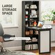 image 4 of HOMCOM Convertible Desk with Whiteboard Multi-function Workstation, Black