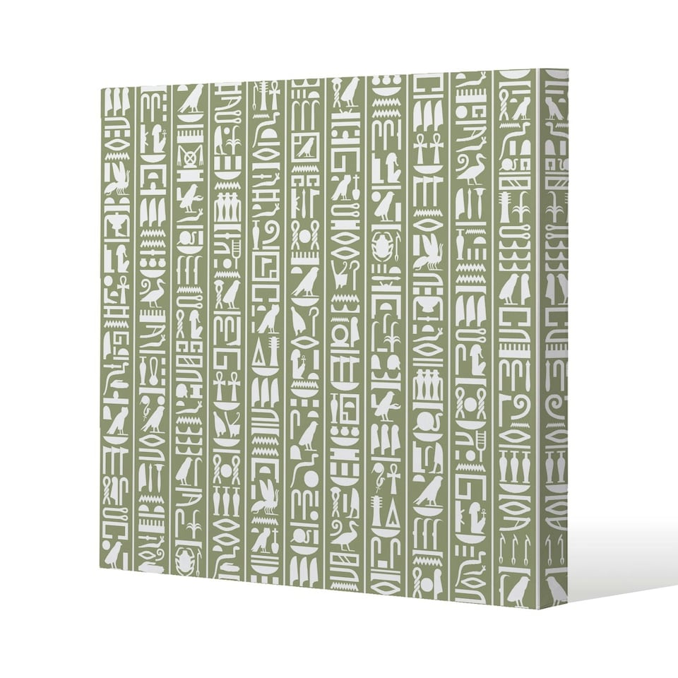 image 1 of Egyptian hieroglyphic decorative background (Canvas Print) 77 x 77 x 4cm
