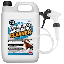 1x 5L Litter Tray & Housing Cleaner Odour Free Ready To Use With Long Hose Trigger