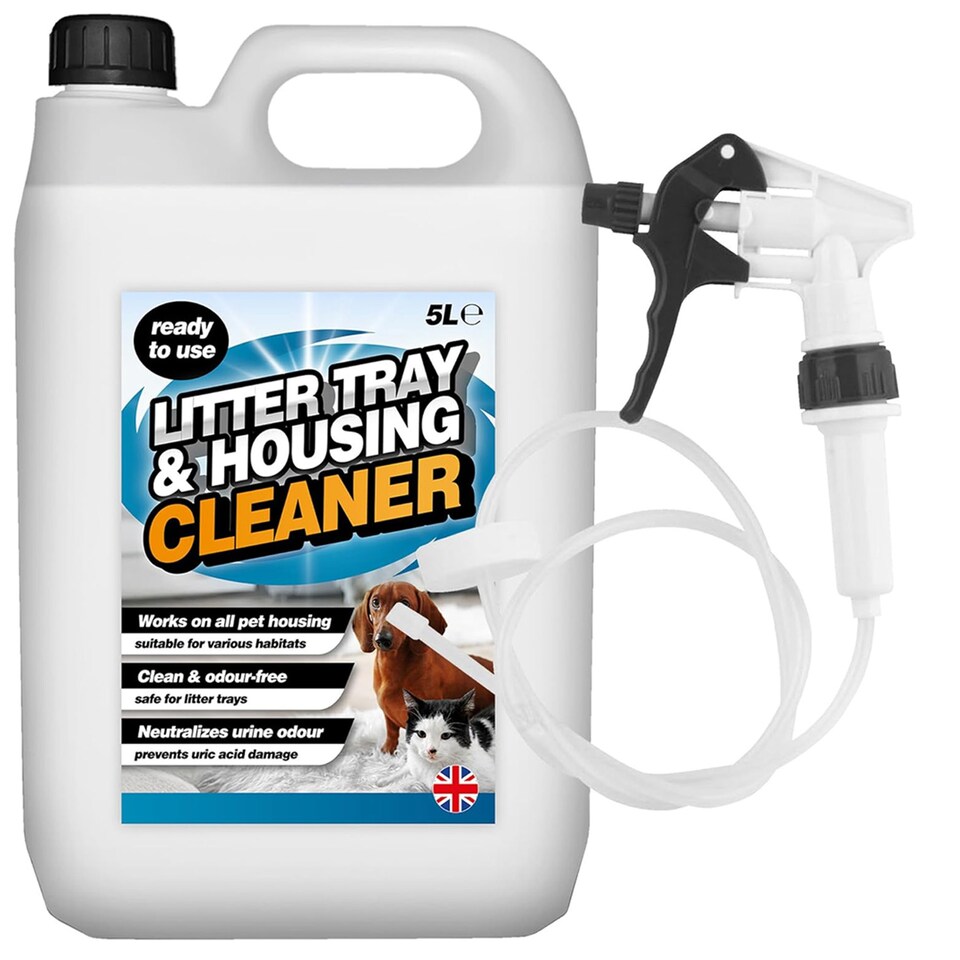 image 1 of 1x 5L Litter Tray & Housing Cleaner Odour Free Ready To Use With Long Hose Trigger