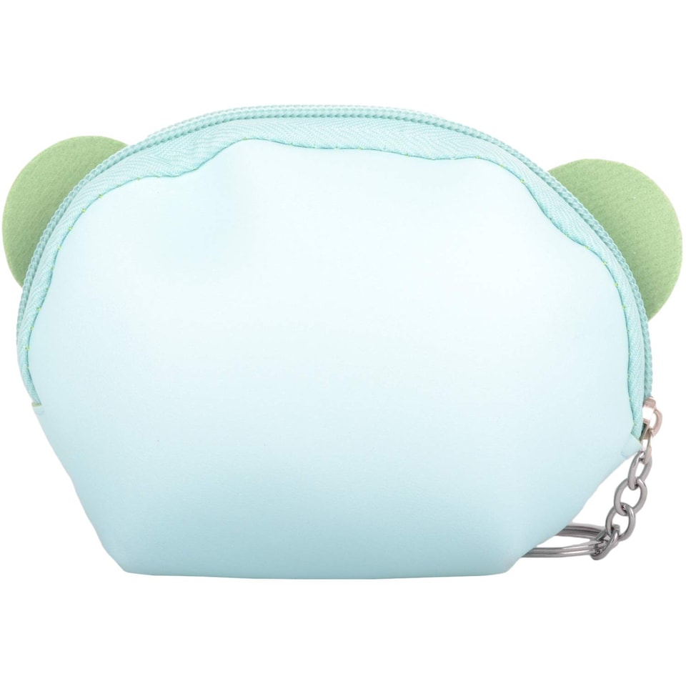 image 1 of Lorenz Childrens Zip Around Faux Leather Animal Coin Money Holder Purse with Key Ring | Blue | LightBlueCat